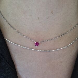 vintage pink gemstone sterling silver 925 dainty delicate pendant necklace
